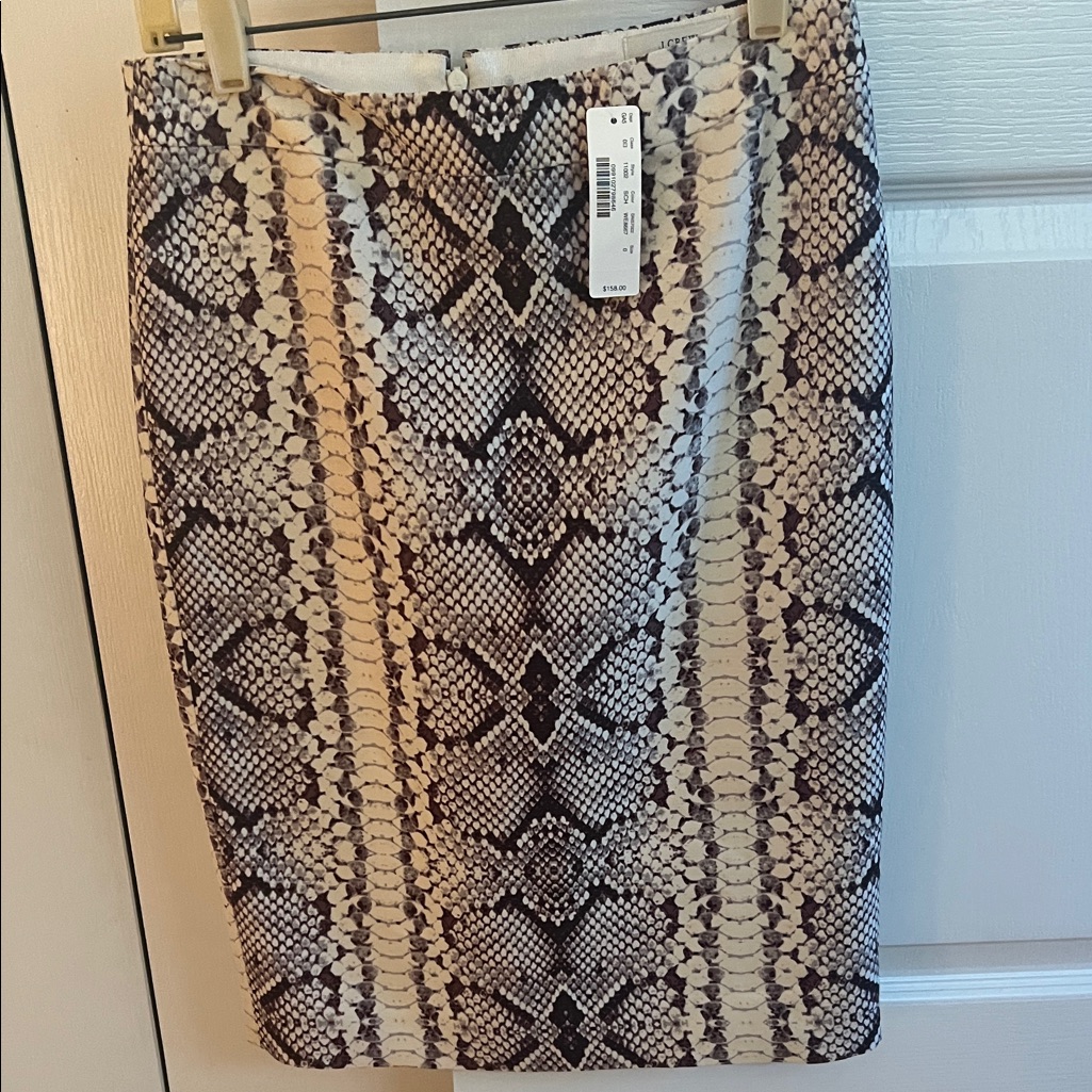 Jcrew Snakeskin Print Skirt. Nwt